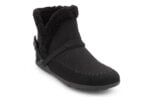 Angled view of a black boot